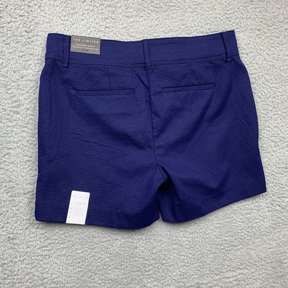 The Limited Shorts Womens Size 4 Navy Blue Waffle Weave Tailored Short Chino - Picture 16 of 16